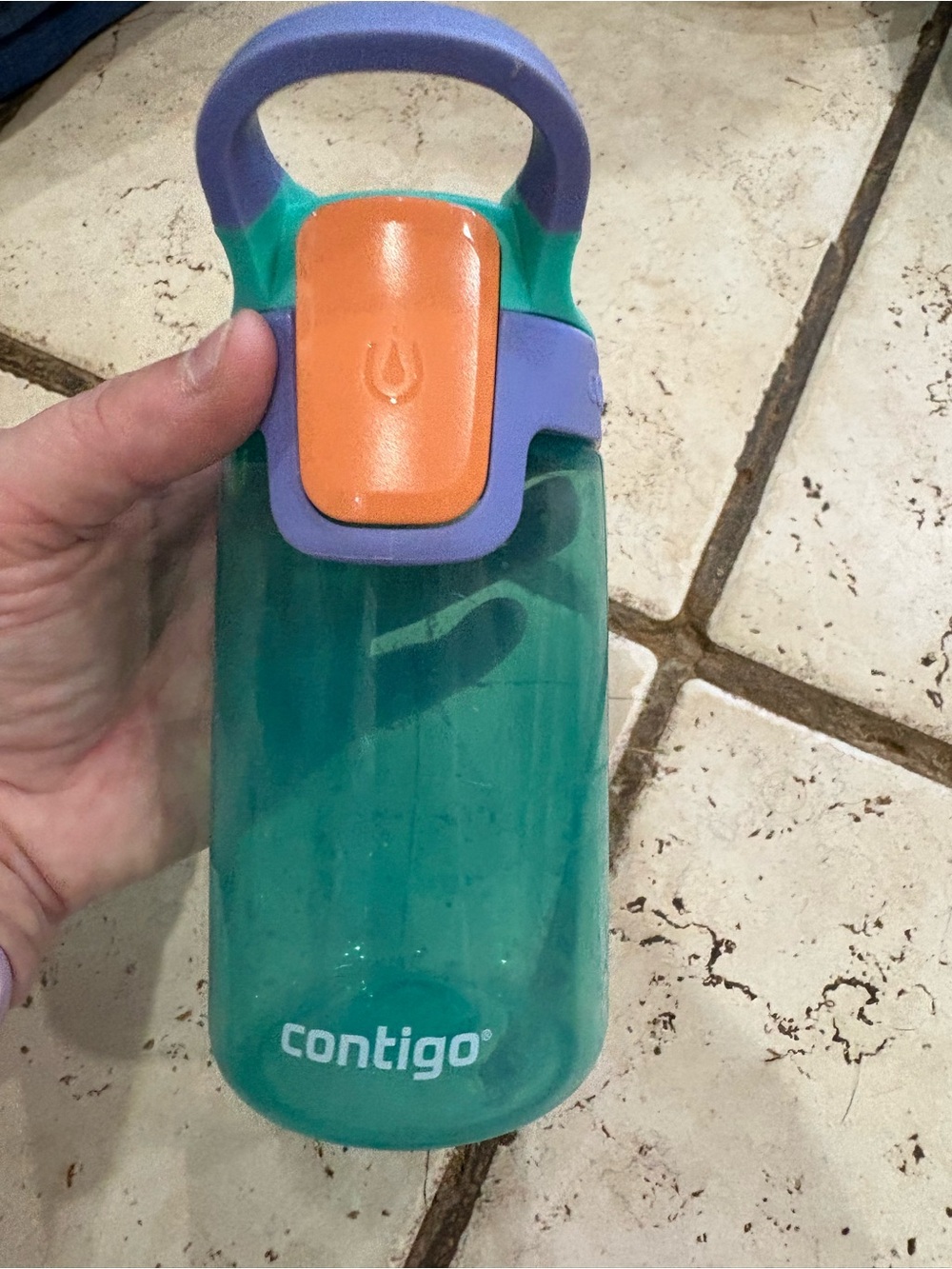 Contigo Kids Teal Bottle with Purple and Teal Lid - Picture 3 of 6